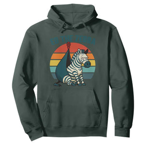 Retro Ed the Zebra Meme Hoodie Funny Viral Escape Animal Helicopter Rescue TS02 Dark Forest Green Print Your Wear
