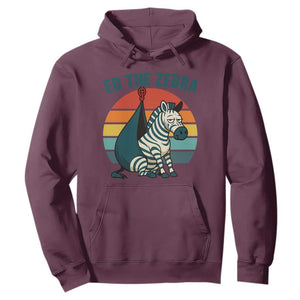 Retro Ed the Zebra Meme Hoodie Funny Viral Escape Animal Helicopter Rescue TS02 Maroon Print Your Wear