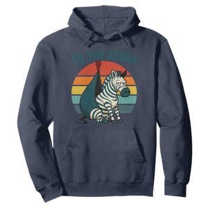 Retro Ed the Zebra Meme Hoodie Funny Viral Escape Animal Helicopter Rescue TS02 Navy Print Your Wear