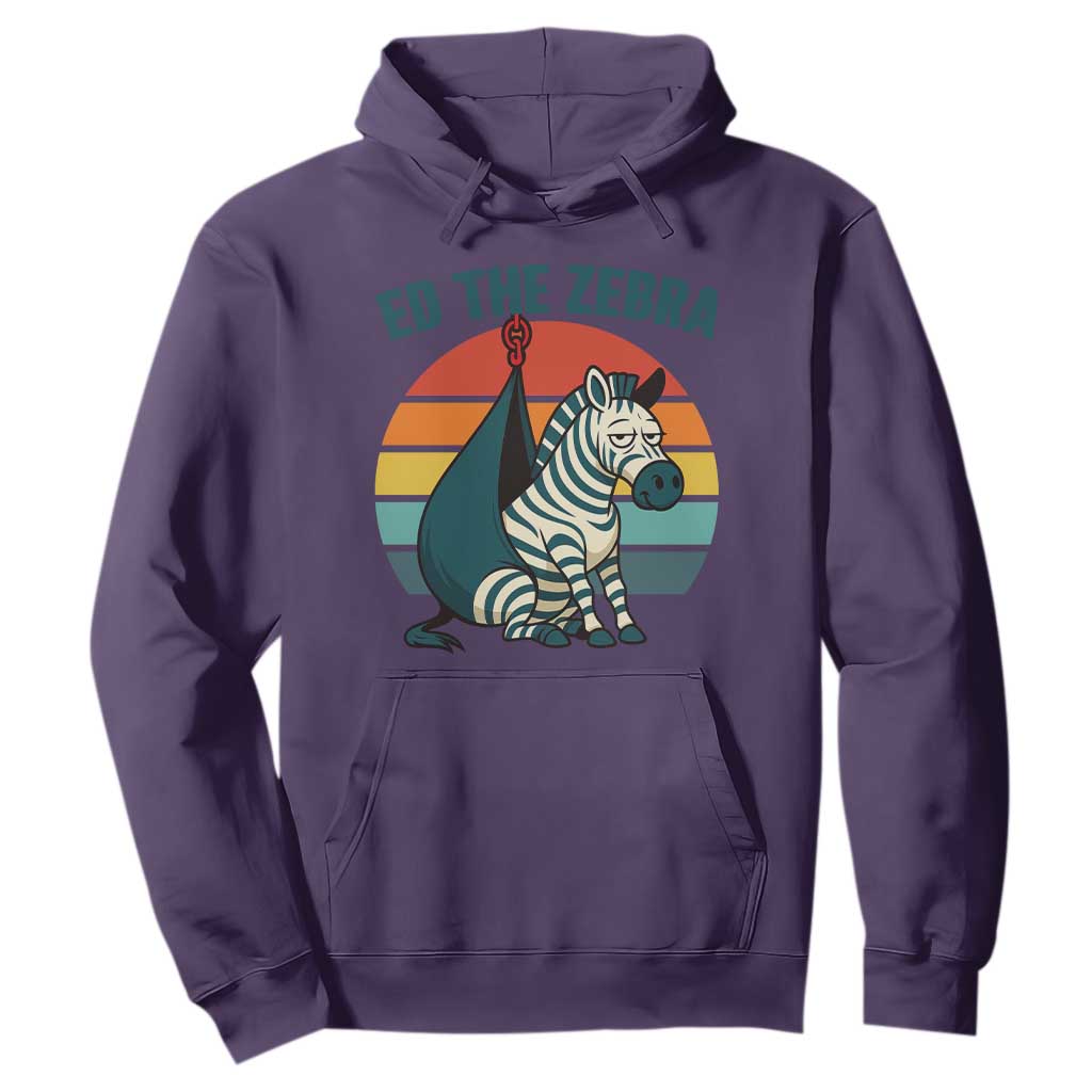 Retro Ed the Zebra Meme Hoodie Funny Viral Escape Animal Helicopter Rescue TS02 Purple Print Your Wear