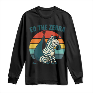 Retro Ed the Zebra Meme Long Sleeve Shirt Funny Viral Escape Animal Helicopter Rescue TS02 Black Print Your Wear