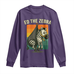 Retro Ed the Zebra Meme Long Sleeve Shirt Funny Viral Escape Animal TS02 Purple Print Your Wear