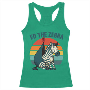Retro Ed the Zebra Meme Racerback Tank Top Funny Viral Escape Animal Helicopter Rescue TS02 Irish Green Print Your Wear