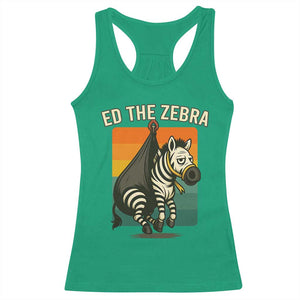 Retro Ed the Zebra Meme Racerback Tank Top Funny Viral Escape Animal TS02 Irish Green Print Your Wear