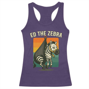 Retro Ed the Zebra Meme Racerback Tank Top Funny Viral Escape Animal TS02 Purple Print Your Wear