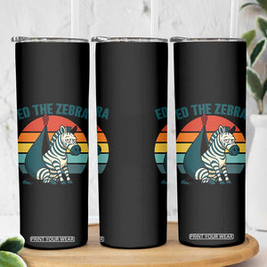 Retro Ed the Zebra Meme Skinny Tumbler Funny Viral Escape Animal Helicopter Rescue TS02 Print Your Wear