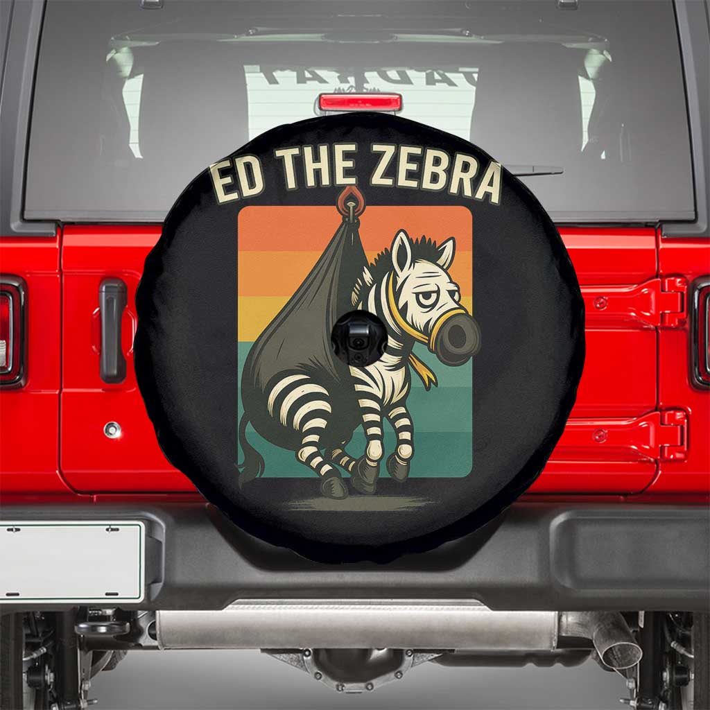 Retro Ed the Zebra Meme Spare Tire Cover Funny Viral Escape Animal TS02 Black Print Your Wear