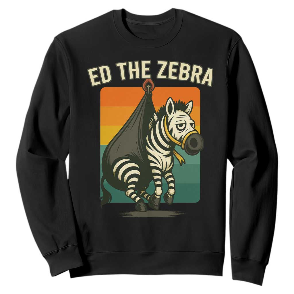 Retro Ed the Zebra Meme Sweatshirt Funny Viral Escape Animal TS02 Black Print Your Wear