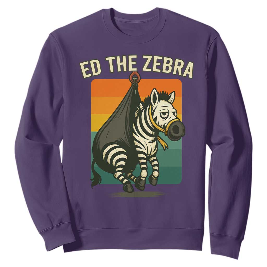 Retro Ed the Zebra Meme Sweatshirt Funny Viral Escape Animal TS02 Purple Print Your Wear
