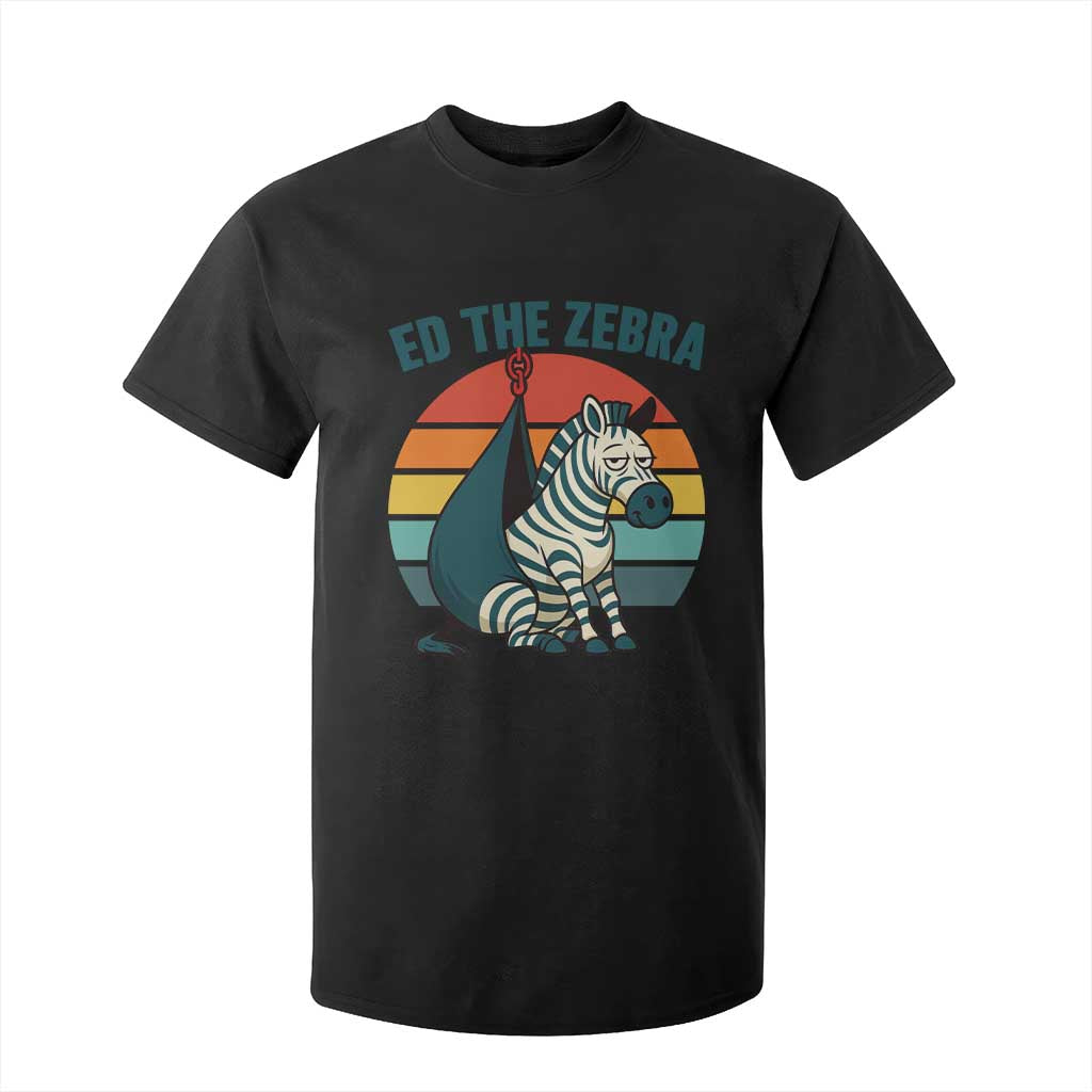 Retro Ed the Zebra Meme T Shirt For Kid Funny Viral Escape Animal Helicopter Rescue TS02 Black Print Your Wear