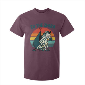 Retro Ed the Zebra Meme T Shirt For Kid Funny Viral Escape Animal Helicopter Rescue TS02 Maroon Print Your Wear