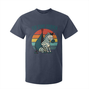 Retro Ed the Zebra Meme T Shirt For Kid Funny Viral Escape Animal Helicopter Rescue TS02 Navy Print Your Wear