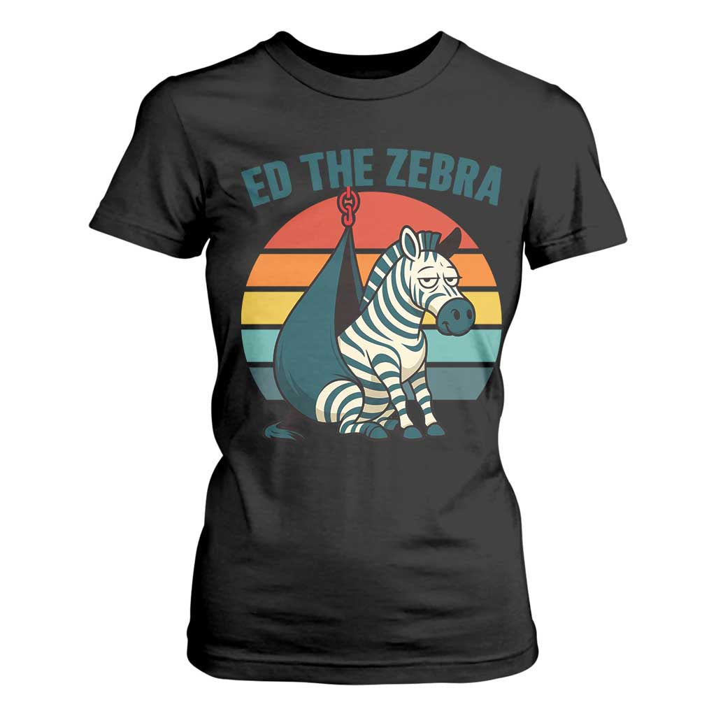 Retro Ed the Zebra Meme T Shirt For Women Funny Viral Escape Animal Helicopter Rescue TS02 Black Print Your Wear
