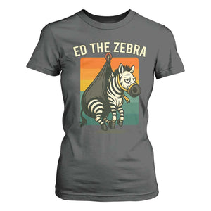 Retro Ed the Zebra Meme T Shirt For Women Funny Viral Escape Animal TS02 Dark Heather Print Your Wear