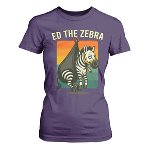 Retro Ed the Zebra Meme T Shirt For Women Funny Viral Escape Animal TS02 Purple Print Your Wear
