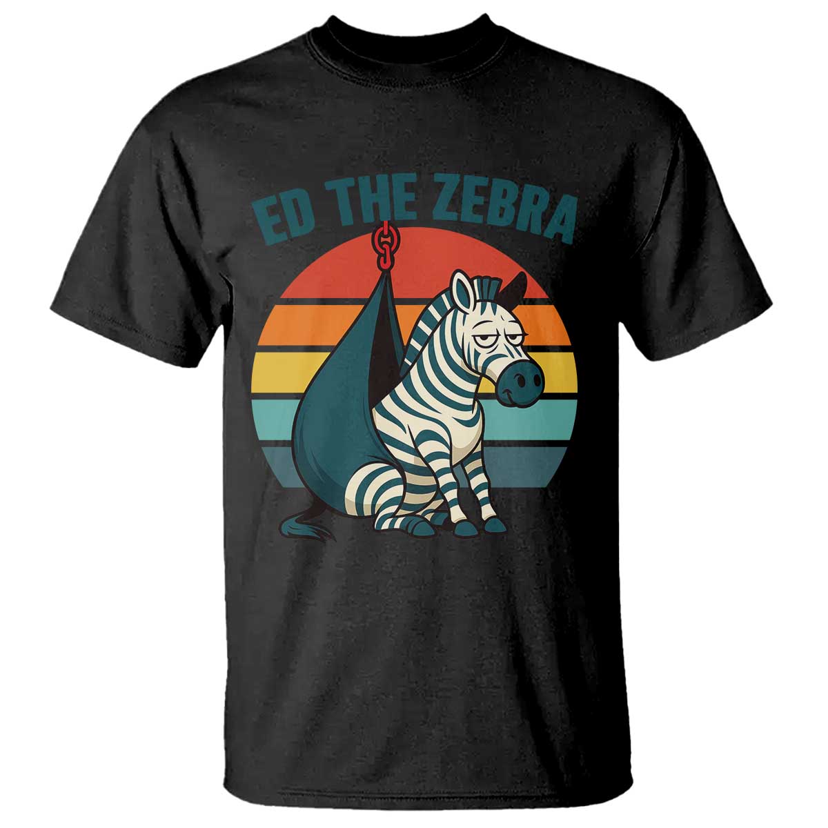 Retro Ed the Zebra Meme T Shirt Funny Viral Escape Animal Helicopter Rescue TS02 Black Print Your Wear