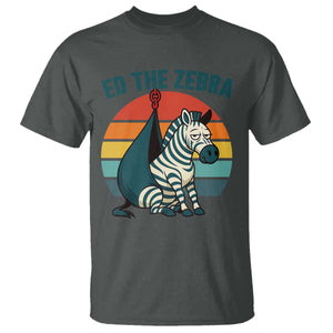 Retro Ed the Zebra Meme T Shirt Funny Viral Escape Animal Helicopter Rescue TS02 Dark Heather Print Your Wear