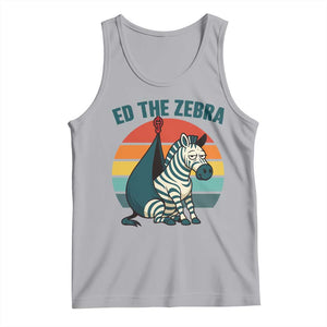Retro Ed the Zebra Meme Tank Top Funny Viral Escape Animal Helicopter Rescue TS02 Athletic Heather Print Your Wear