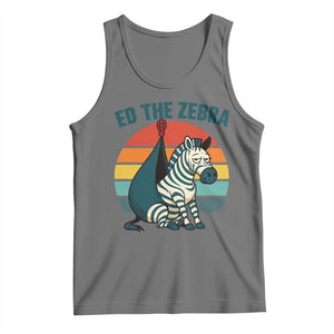 Retro Ed the Zebra Meme Tank Top Funny Viral Escape Animal Helicopter Rescue TS02 Black Heather Print Your Wear