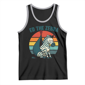 Retro Ed the Zebra Meme Tank Top Funny Viral Escape Animal Helicopter Rescue TS02 Black Athletic Heather Print Your Wear