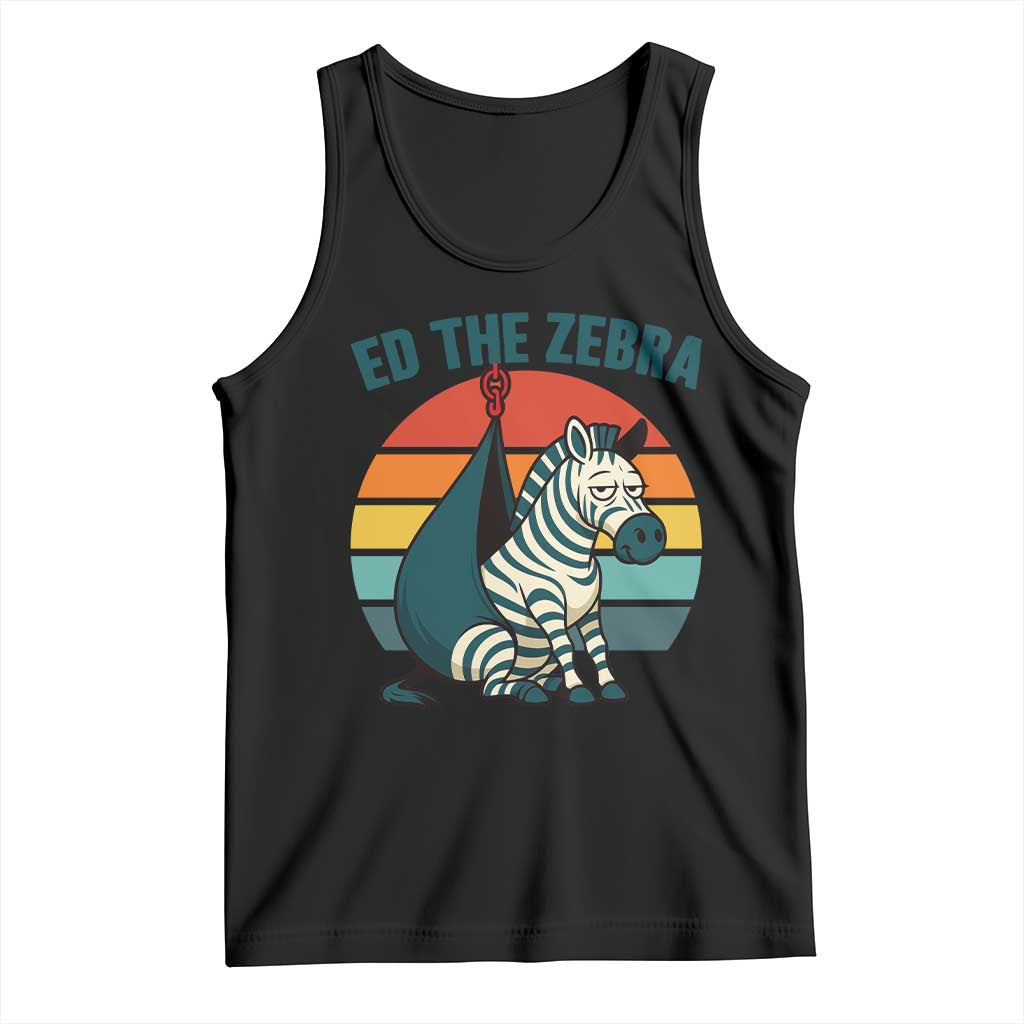 Retro Ed the Zebra Meme Tank Top Funny Viral Escape Animal Helicopter Rescue TS02 Black Print Your Wear