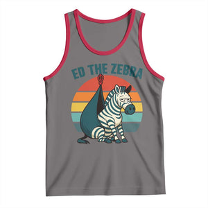 Retro Ed the Zebra Meme Tank Top Funny Viral Escape Animal Helicopter Rescue TS02 Deep Heather Red Print Your Wear