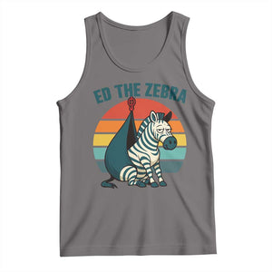 Retro Ed the Zebra Meme Tank Top Funny Viral Escape Animal Helicopter Rescue TS02 Deep Heather Print Your Wear