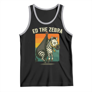 Retro Ed the Zebra Meme Tank Top Funny Viral Escape Animal TS02 Black Athletic Heather Print Your Wear
