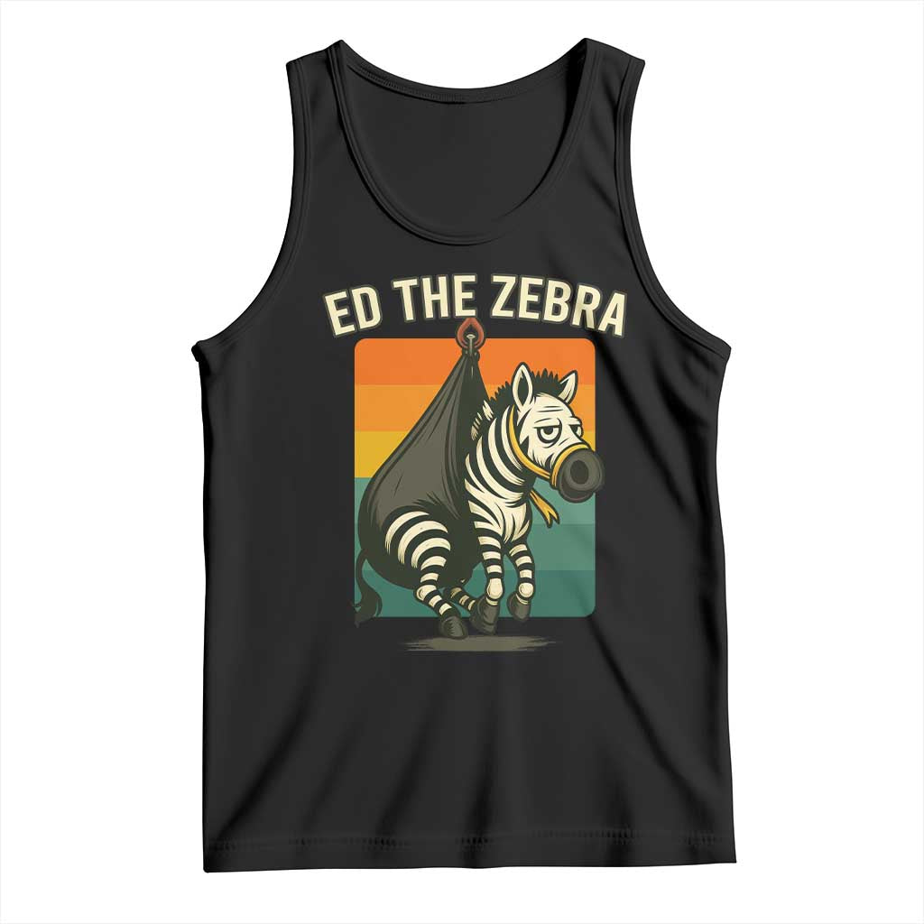 Retro Ed the Zebra Meme Tank Top Funny Viral Escape Animal TS02 Black Print Your Wear