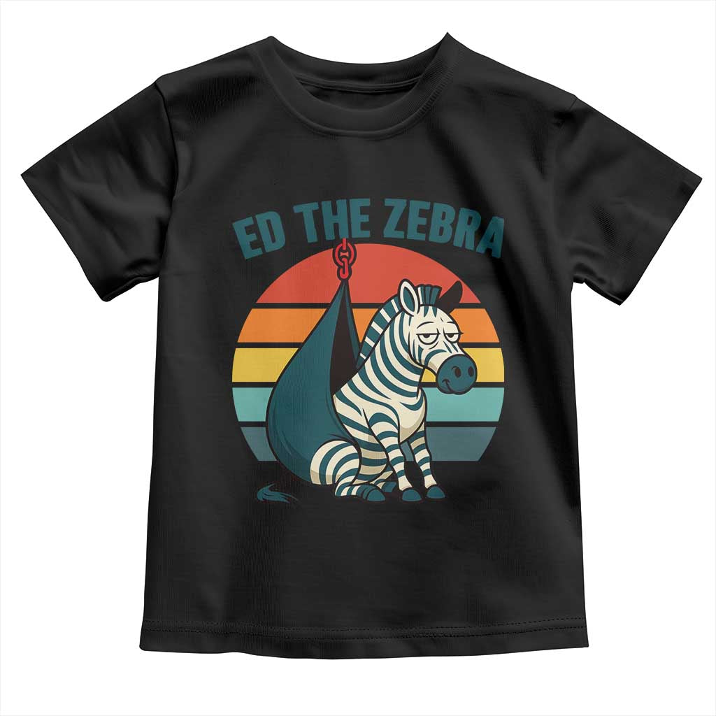 Retro Ed the Zebra Meme Toddler T Shirt Funny Viral Escape Animal Helicopter Rescue TS02 Black Print Your Wear