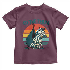 Retro Ed the Zebra Meme Toddler T Shirt Funny Viral Escape Animal Helicopter Rescue TS02 Maroon Print Your Wear