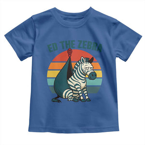 Retro Ed the Zebra Meme Toddler T Shirt Funny Viral Escape Animal Helicopter Rescue TS02 Royal Blue Print Your Wear