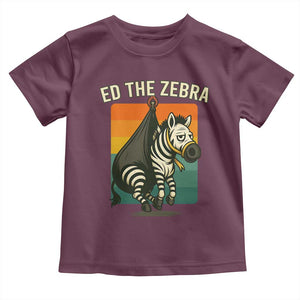 Retro Ed the Zebra Meme Toddler T Shirt Funny Viral Escape Animal TS02 Maroon Print Your Wear
