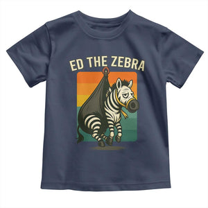 Retro Ed the Zebra Meme Toddler T Shirt Funny Viral Escape Animal TS02 Navy Print Your Wear