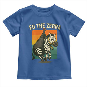 Retro Ed the Zebra Meme Toddler T Shirt Funny Viral Escape Animal TS02 Royal Blue Print Your Wear
