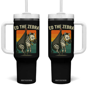 Retro Ed the Zebra Meme Tumbler With Handle Funny Viral Escape Animal TS02 One Size: 40 oz Black Print Your Wear