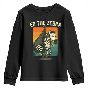 Retro Ed the Zebra Meme Youth Sweatshirt Funny Viral Escape Animal TS02 Black Print Your Wear