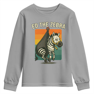 Retro Ed the Zebra Meme Youth Sweatshirt Funny Viral Escape Animal TS02 Sport Gray Print Your Wear
