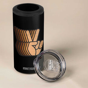 Retro Equality for All 4 in 1 Can Cooler Tumbler Peace Sign V Fingers Skin Tone Hands Vintage TS10 Print Your Wear