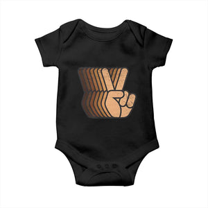 Retro Equality for All Baby Onesie Peace Sign V Fingers Skin Tone Hands Vintage TS10 Black Print Your Wear