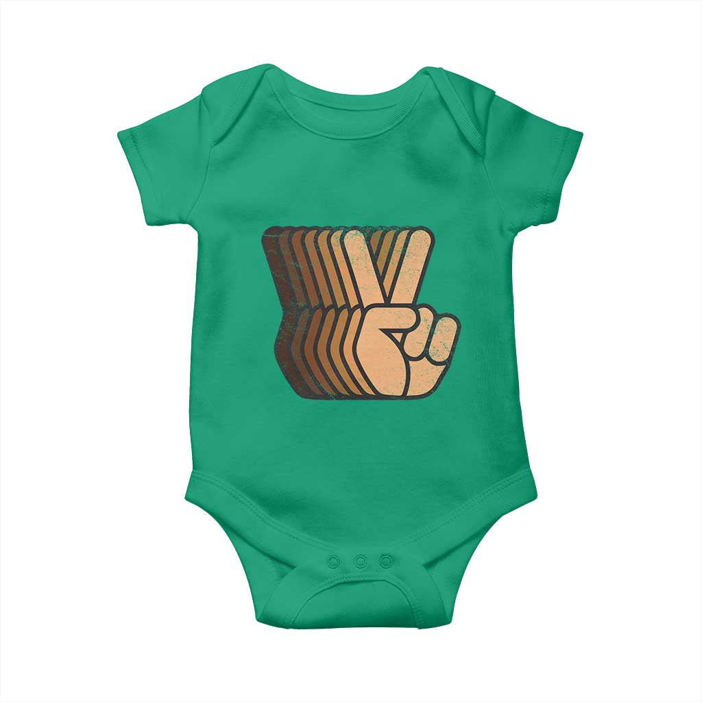Retro Equality for All Baby Onesie Peace Sign V Fingers Skin Tone Hands Vintage TS10 Irish Green Print Your Wear