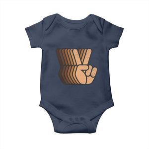 Retro Equality for All Baby Onesie Peace Sign V Fingers Skin Tone Hands Vintage TS10 Navy Print Your Wear