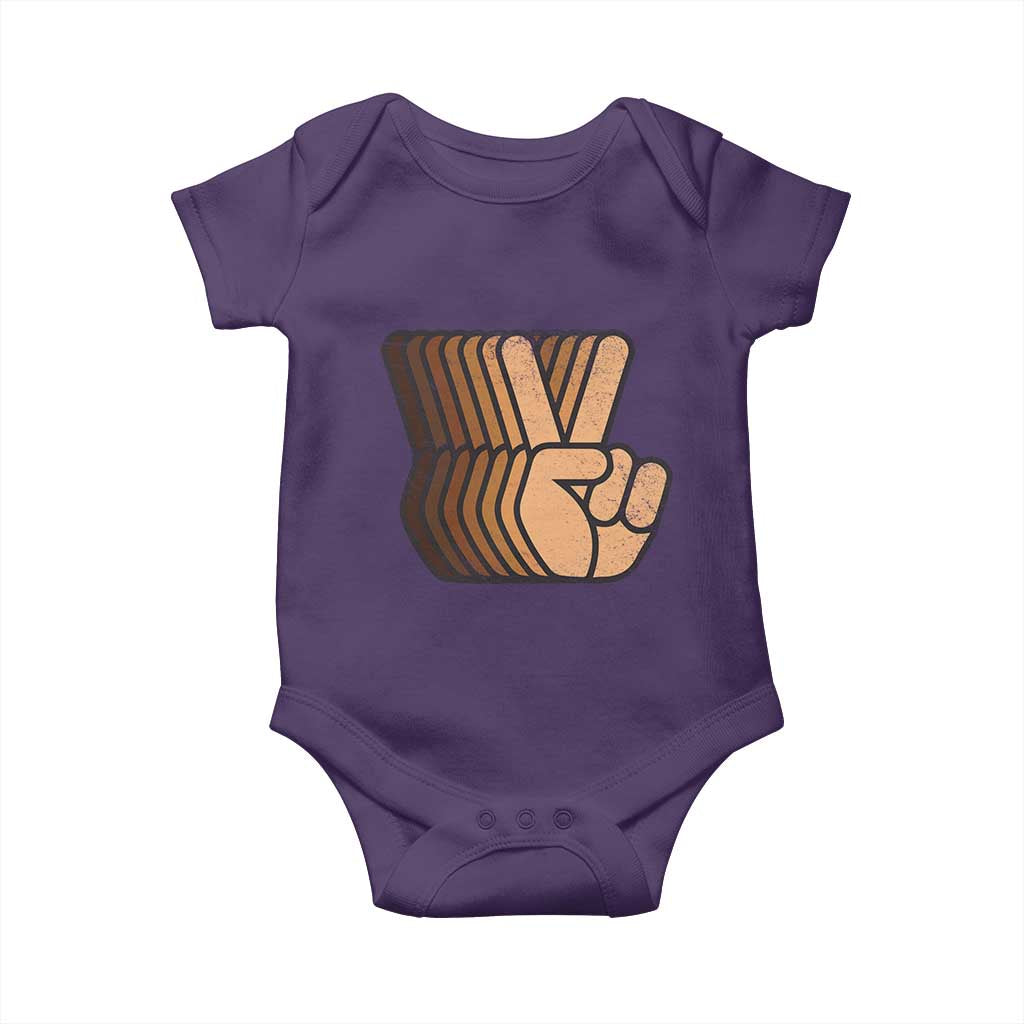 Retro Equality for All Baby Onesie Peace Sign V Fingers Skin Tone Hands Vintage TS10 Purple Print Your Wear