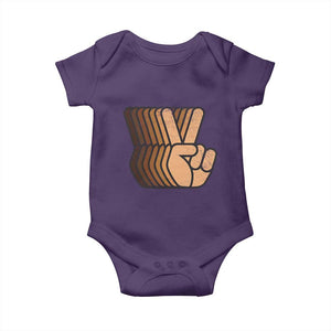 Retro Equality for All Baby Onesie Peace Sign V Fingers Skin Tone Hands Vintage TS10 Purple Print Your Wear