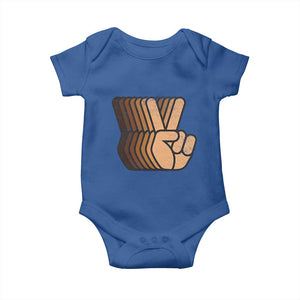 Retro Equality for All Baby Onesie Peace Sign V Fingers Skin Tone Hands Vintage TS10 Royal Blue Print Your Wear
