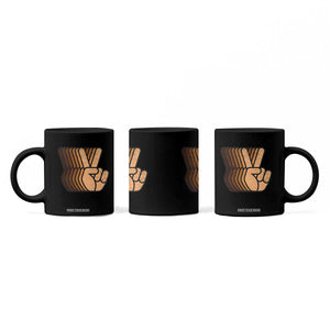 Retro Equality for All Coffee Mug Peace Sign V Fingers Skin Tone Hands Vintage TS10 Print Your Wear