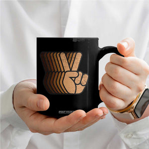 Retro Equality for All Coffee Mug Peace Sign V Fingers Skin Tone Hands Vintage TS10 Print Your Wear