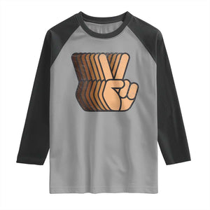 Retro Equality for All Raglan Shirt Peace Sign V Fingers Skin Tone Hands Vintage TS10 Sport Gray Black Print Your Wear