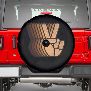 Retro Equality for All Spare Tire Cover Peace Sign V Fingers Skin Tone Hands Vintage TS10 Black Print Your Wear