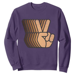 Retro Equality for All Sweatshirt Peace Sign V Fingers Skin Tone Hands Vintage TS10 Purple Print Your Wear